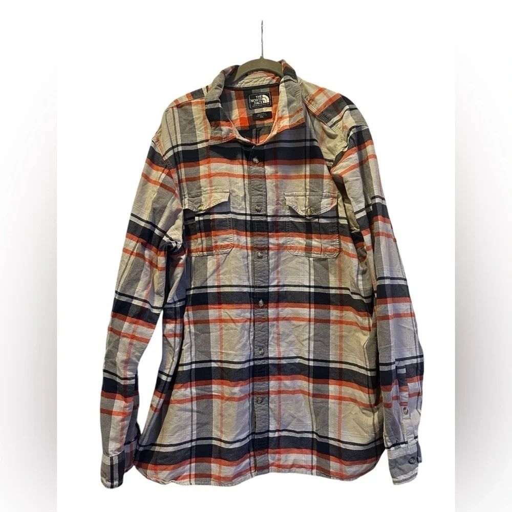 The North Face men's plaid shirt XXL 100% Cotton Outdoorsy‎